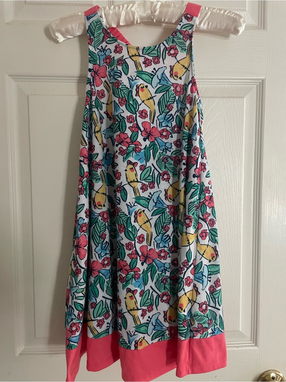 Gymboree Floral Bird Print A-Line Dress in Multicolor Size 7-8